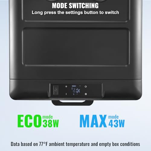 VEVOR 12 Volt Car Refrigerator Fridge, 70Liter(74qt) Single Zone Portable Freezer, -4℉-68℉ Adjustable Range, 12/24V DC and 100-240V AC Compressor Cooler for Outdoor, Camping, RV, Silver