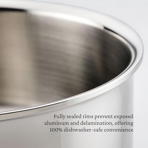 Hestan ProBond Luxe 3.5-Quart Sauteuse Braiser with Lid, Professional Clad Stainless Steel, ProCore Tri-Ply Clad Construction, Polished Exterior, Induction & Oven Safe