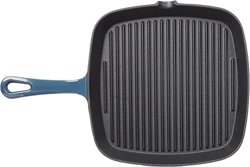Cuisinart , 9.25" Square Grill Pan, Enameled Provencial Blue