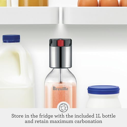 Breville BCA800BSS InFizz Fusion Sparkling Water and Beverage Carbonator, CO2 Cylinder Not Included, Brushed Stainless Steel