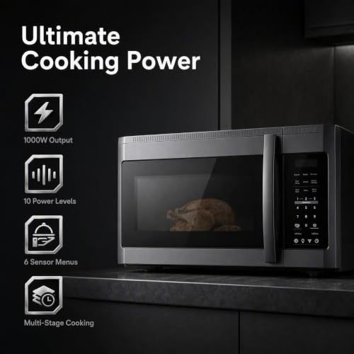 Over the Range Microwave Oven 1.7 cu.ft 1000W in Black