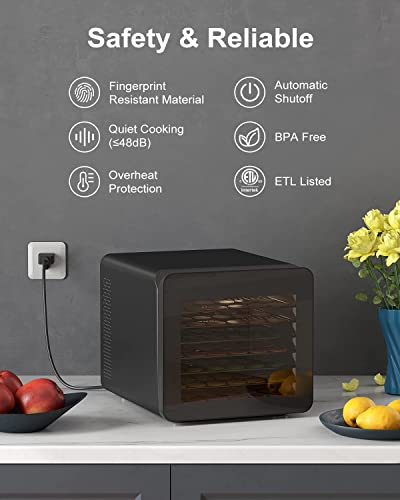 CROWNFUL Food Dehydrator Machine, 7 Stainless Steel Trays, Large Drying Space Dehydrated Dryer, Adjustable Timer and Temperature Control, Dryer for Jerky, Fruit, Meat, Herbs, 30+ Free Online Recipes