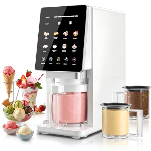Ice Cream Maker Machine, 11-in-1 Frozen Dessert Machine with 3 Pints