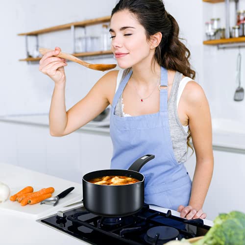KOCH SYSTEME CS 3 Quart Saucepan - 3 Quart Pot with Nonstick Granite Coatings, 4.4" Deep Sauce Pan with Lid, Heating, Nonstick Saucepan Comfortable Handle, Sauce Pot 3 QT