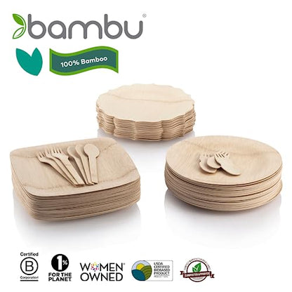 Bambu, Bamboo Pot Scrapers, Eco-friendly, Certified Organic, Cleans Kitchen Pans, Dishes, Bowls, Plates, Removes Food Effectively 2.75”, Set of 5