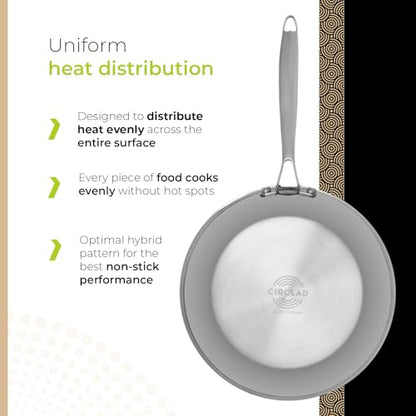 BE | LIVING Circlad Series 12 Piece Cookware Set PFAS-Free Nonstick Hybrid Non-Stick Pattern Induction Compatible Durable & Easy to Clean