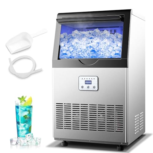 Zomagas 110LBS/24H Commercial Ice Maker Machine Under Counter/Freestanding