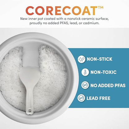 AROMA® CoreCoat Rice Cooker with Pop-Up Food Steaming Basket (4 Cups Cooked, 2 Cups Uncooked, 1 Qt)