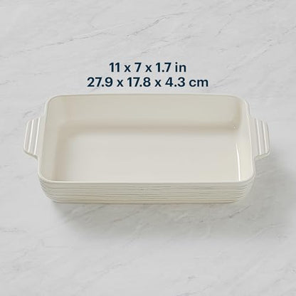 Pyrex 2QT (7" x 11") Rectangular Ceramic Baking Dish with Handles, Casserole Dish