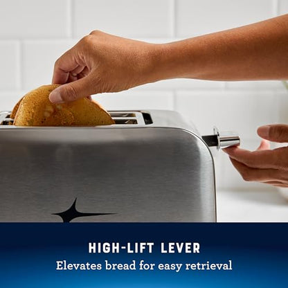Oster 2-Slice Toaster with Extra Wide Slots, Bagel Toaster, Stainless Steel