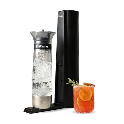 The Fritaire Fizze Soda Maker Machine, Premium OmniFizz Sparkling Water Maker, Seltzer & More, Soda Stream Machine for Home, Water Carbonator, Fizz Infuser (CO2 Cylinder Not Included), Black