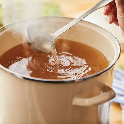 Rachael Ray Enamel on Steel Stockpot with Lid, Induction Suitable, 12 Quart, Almond Cream