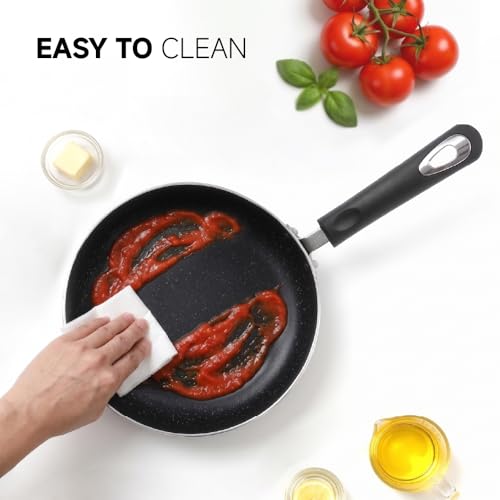 RATWIA Nonstick Saucepan Set - 3-Pieces Pot Set 1 Quart & 2 Quart & 3 Quart,Ultra Non Stick Sauce Pan Small Pot with Glass Lid,Great for Home Kitchen Restaurant,Black