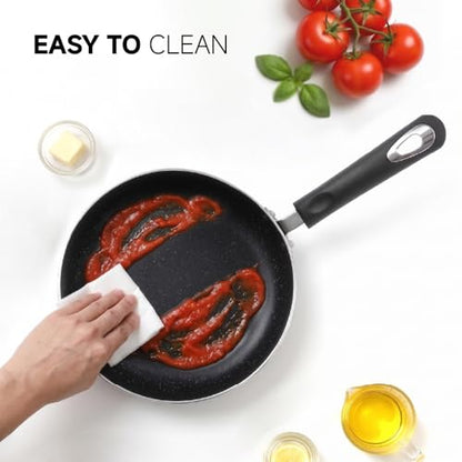 RATWIA Nonstick Saucepan Set - 3-Pieces Pot Set 1 Quart & 2 Quart & 3 Quart,Ultra Non Stick Sauce Pan Small Pot with Glass Lid,Great for Home Kitchen Restaurant,Black