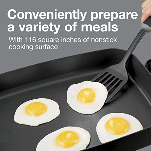 Proctor Silex Electric Skillet with Lid, 116 sq. in. Nonstick Cooking Surface for Frying, Sauteing, Simmering and Braising, Adjustable Temp 200° to 400° F, Black (38526PS)