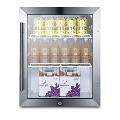 Summit 19” Beverage Center, 2.1 cu.ft. Capacity, Compact Outdoor Refrigerator, Stainless Steel & Glass- SPR314LOS