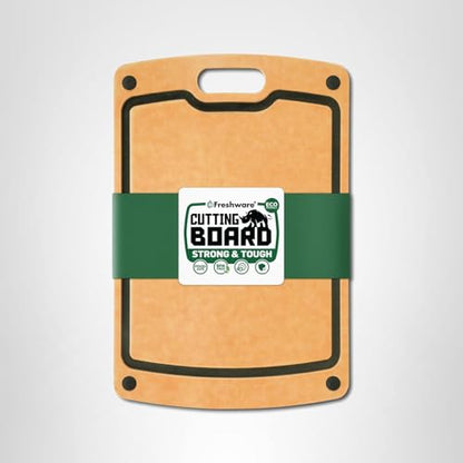 Cutting Board for Kitchen, Wood Cutting Board with Juice Grooves, Dishwasher Safe, Non-Porous, BPA Free, Medium Cutting Boards, 15 x 11.25-inch, Natural Slate