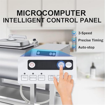 36lb/18l Vacuum Tumbler Marinator, Meat Tumbler Marinating Machine, 30w Three-Speed Bidirectional Rotation Rapid Marination Catering Food Processing, For Marinating Chicken, Steak, Burger & Bacon