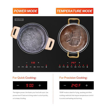 Empava Flex Induction Cooktop 2 Burner, Horz. Countertop/Drop-in, Plug in
