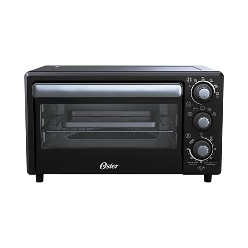 Oster® Compact Air Fryer Toaster Oven. Convection Countertop Pizza Oven, 4-Slice Toaster with 5 Cooking Functions – Air Fry, Bake, Toast, Broil, and Warm