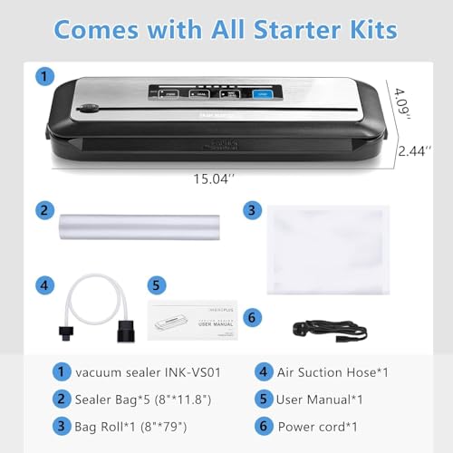 INKBIRD 2.4G WIFI Sous Vide Cooker Bundle with Vacuum Sealer Machine,1000W Sous-Vide Kits, Immersion Circulator for Sous Vide Mahine with 14 Preset Recipes on Thermal Immersion
