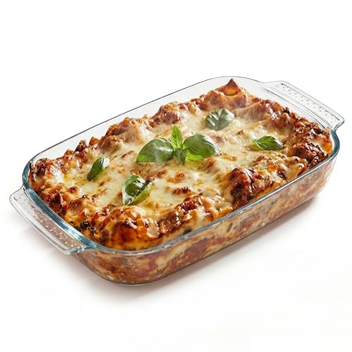 VRUIFA 9x13 Glass Baking Dish, 2.7 Quart Casserole Dishes for Oven, Borosilicate Glass