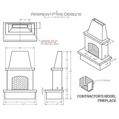 Contractor's Model Outdoor Fireplace | American Fyre Designs (Vented)