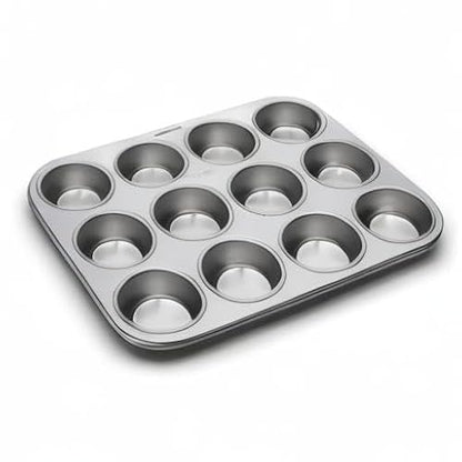 Fox Run Muffin and Cupcake Pan, 12 Standard Cup Stainless Steel Muffin Pan