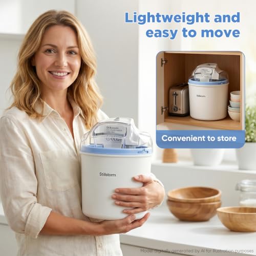 Stillstorm Ice Cream Maker，1.5 Quarts Ice Cream Machine for Home