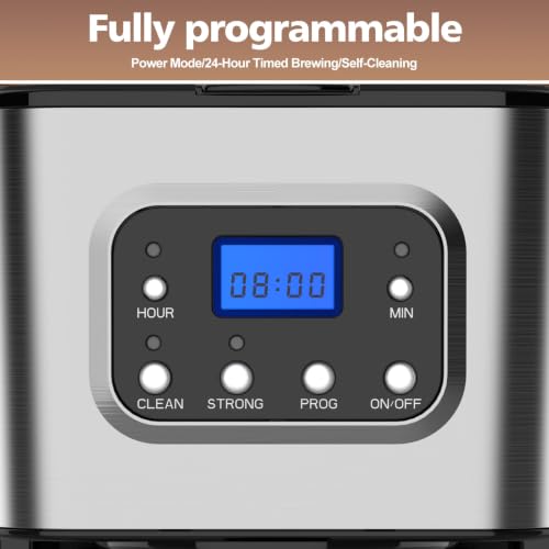 10-Cup Programmable Coffee Maker,Drip Coffee Machine for Home and Office