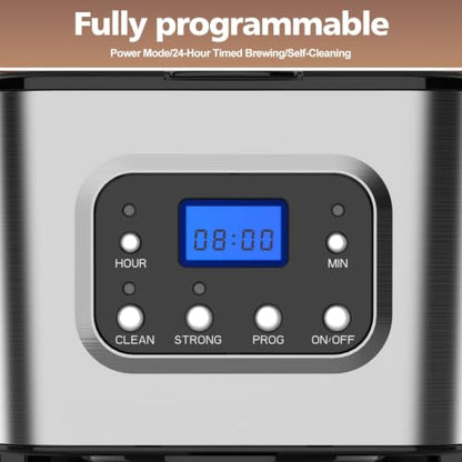 10-Cup Programmable Coffee Maker,Drip Coffee Machine for Home and Office