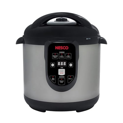 NESCO NPC‑9 Smart Electric Pressure Canner and Cooker for Home Food Preservation, 9.5‑Quart Stainless Steel with Digital Controls