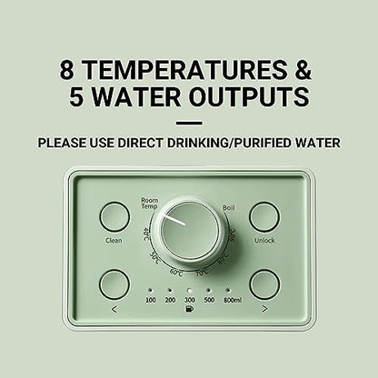 BUYDEEM S9013 Instant Hot Water Dispenser, Countertop Water Boiler & Warmer for Tea, Coffee and Baby Formula, Adjustable 8 Temperatures & 5 Water Outputs, 3L Water Tank(102oz), Green