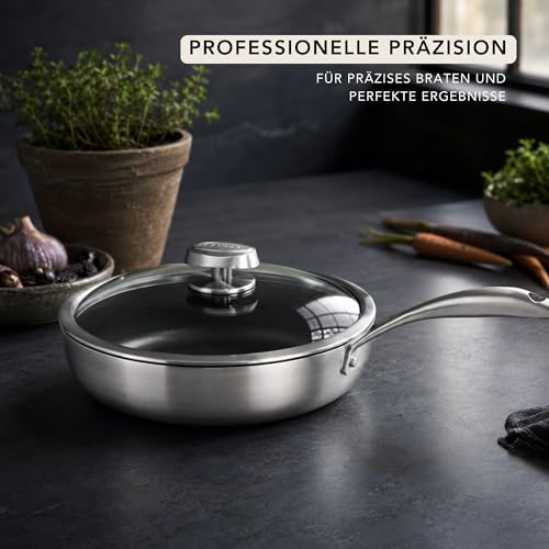 Scanpan CS+ 3 QT Nonstick Saute Pan – Compatible with All Cooktops, Induction Ready, Metal Utensil Safe, Oven Safe to 500°F, Dishwasher Safe