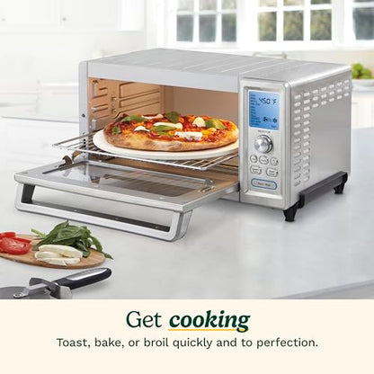 Cuisinart Chef’s Convection Toaster Oven, 1800-Watt Electric Oven with 15 Cooking Functions, Fits 13" Pizza, 9"x13" Baking Pan, and Full-Size Chicken, Nonstick Interior, TOB-260N1NAS, Stainless Steel