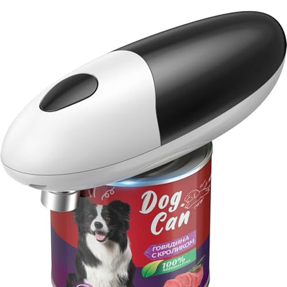 Electric Can Opener, One Press Start/Stop, Automatic Can Opener with Smooth Edge, Hands Free, Battery Powered, Electric Can Openers for kitchen, Can Openers for Seniors with Arthritis, black