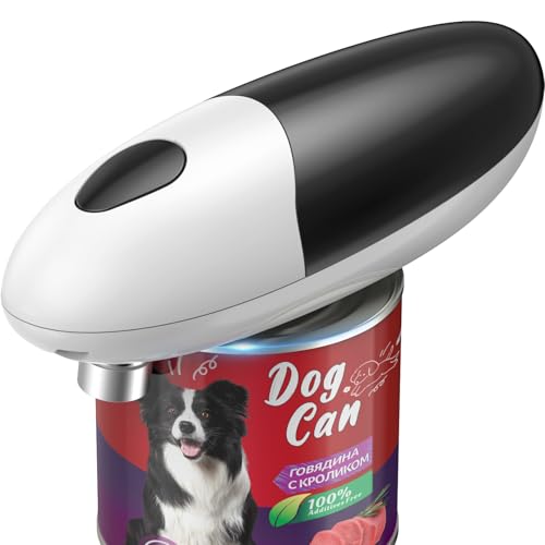 Electric Can Opener, One Press Start/Stop, Automatic Can Opener with Smooth Edge, Hands Free, Battery Powered, Electric Can Openers for kitchen, Can Openers for Seniors with Arthritis, black
