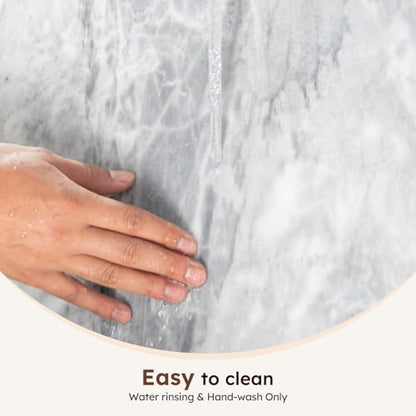 Diflart Natural Marble Stone Cutting Board for Kitchen, 16x20 Inch, Gray with White Veins, Marble Slab Pastry Board Large with Non Slip Feets for Baking, Cheese, Charcuterie, Pack of 1 Pcs