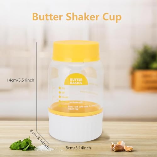 Butter Maker Cup Manual Butter Churner Shaker 155. 00g/5. 47oz Plastic Multifunctional Cream Separator Dependable Butter Making Bottle Built in Strainer for Kitchen Cooking Baking