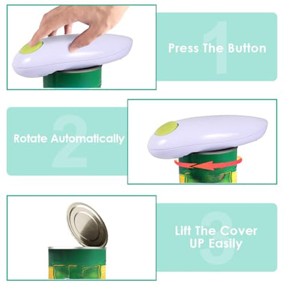 One-button electric can opener, automatic hands-free can opening, specially designed for arthritis patients and the elderly, safe and reliable