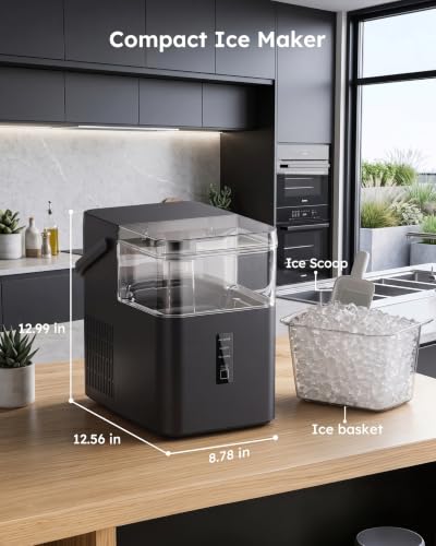 SIMZLIFE Nugget Ice Maker Countertop 38 lbs/Day Fast Chewable Ice in 5 Mins