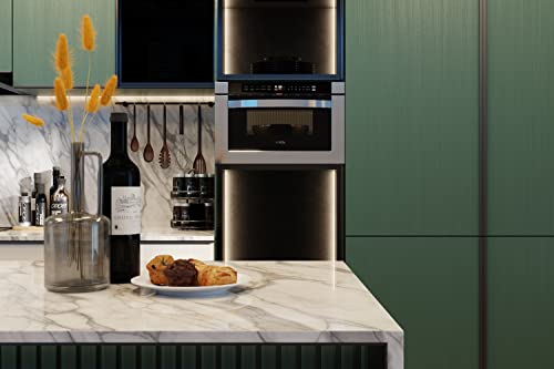 KoolMore 24 Inch Stainless-Steel Microwave Drawer with 1.2 cu. ft. Capacity, 1000W Power with 10 Custom Cooking Levels, Memory, and Timer Functions, Wall-Mounted with Flat Bottom (KM-MD-1SS)