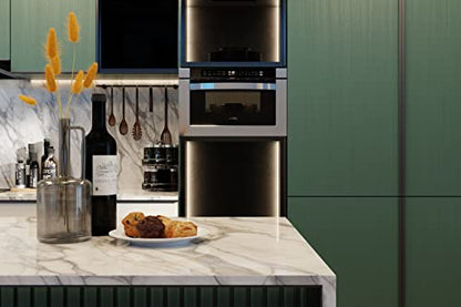 KoolMore 24 Inch Stainless-Steel Microwave Drawer with 1.2 cu. ft. Capacity, 1000W Power with 10 Custom Cooking Levels, Memory, and Timer Functions, Wall-Mounted with Flat Bottom (KM-MD-1SS)