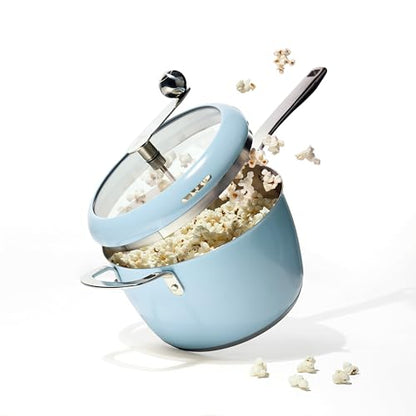 Tramontina Golden Pop 5.5-Qt Stainless Steel Popcorn Popper, Blue