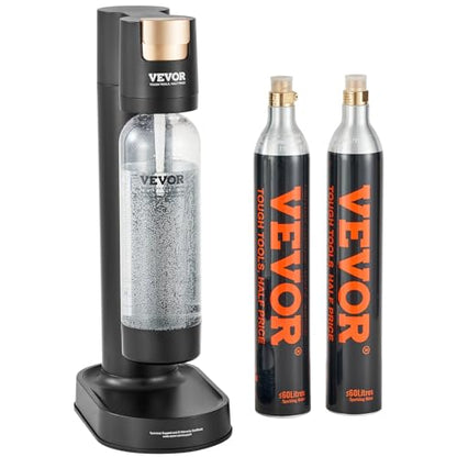 VEVOR Sparkling Water Maker, Soda Maker Machine for Home, Soda Maker with BPA-free 1L PET Bottle, 2 CO2 Cylinders(Not Contain CO2 GAS), Compatible with Mainstream Screw-in 60L CO2 Cylinder