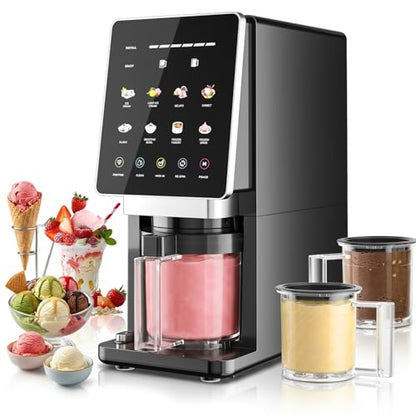 Ice Cream Maker Machine, 11-in-1 Frozen Dessert Machine with 3 Pints