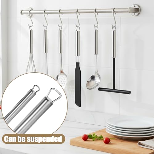 2Pcs Crepe Pan Maker Batter Spreader Spatula, Crepe Spreader and Spatula Set, Stainless Steel Crepe Spreader Tool, Cake Turner Kitchen Utensils With Hanging Hole