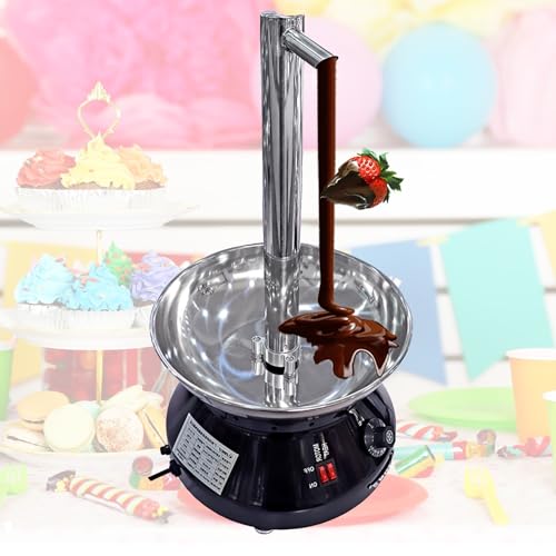 Electric Home Chocolate Fountain Machine with Detachable Parts, Stainless Steel Faucet Model Chocolate Waterfall Machine for Parties - Melts Cheese, Queso, Candy(Black)