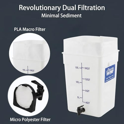 Cold Brew Cube, 5 Gallon Cold Brew Maker, Dual Filtration, Low Acid Brewer