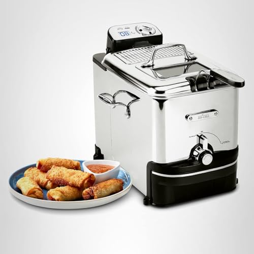 All-Clad Electric Deep Fryer with Basket and Lid, Stainless Steel Deep Fryer for Home Use, 1700W, Dishwasher Safe